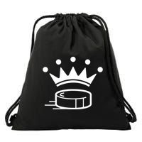 King Crown Hockey Puck Funny For Player Coach Fan Drawstring Bag