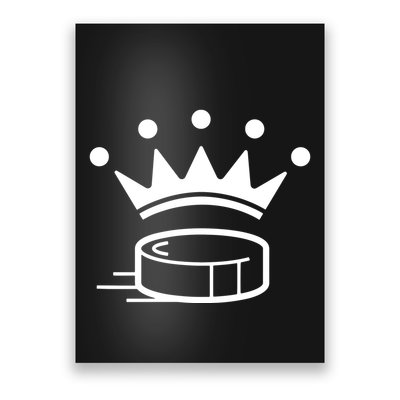 King Crown Hockey Puck Funny For Player Coach Fan Poster