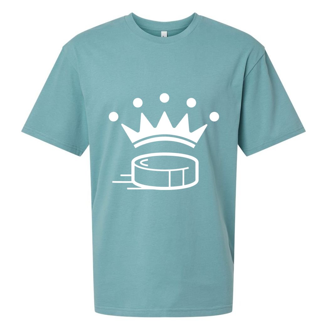King Crown Hockey Puck Funny For Player Coach Fan Sueded Cloud Jersey T-Shirt