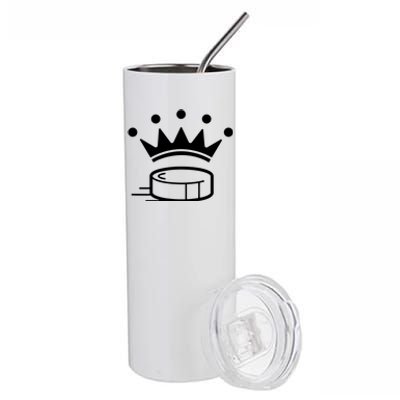 King Crown Hockey Puck Funny For Player Coach Fan Stainless Steel Tumbler