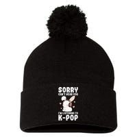 Kpop CanT Hear You IM Listening Kpop Cute Bunny Graphic Pom Pom 12in Knit Beanie