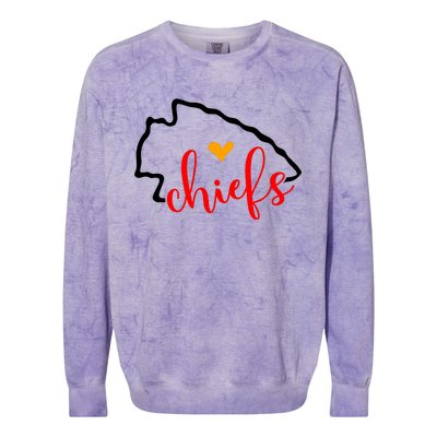 Kansas City Heart Kansas Football Kansas Lover Fan Colorblast Crewneck Sweatshirt