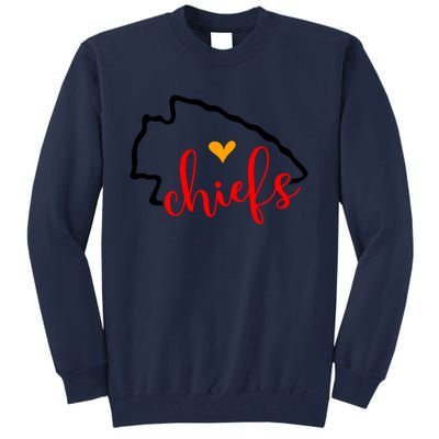 Kansas City Heart Kansas Football Kansas Lover Fan Tall Sweatshirt