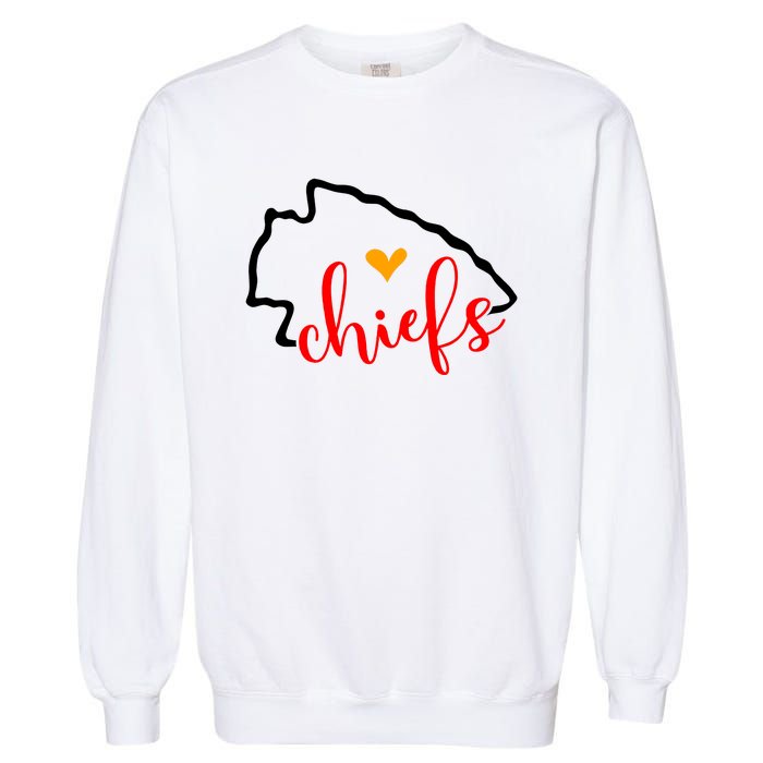 Kansas City Heart Kansas Football Kansas Lover Fan Garment-Dyed Sweatshirt