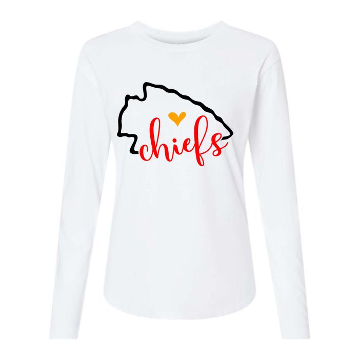 Kansas City Heart Kansas Football Kansas Lover Fan Womens Cotton Relaxed Long Sleeve T-Shirt