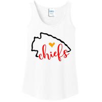 Kansas City Heart Kansas Football Kansas Lover Fan Ladies Essential Tank