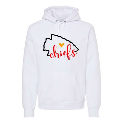 Kansas City Heart Kansas Football Kansas Lover Fan Premium Hoodie