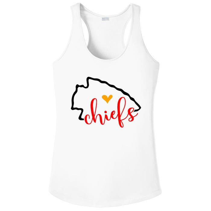 Kansas City Heart Kansas Football Kansas Lover Fan Ladies PosiCharge Competitor Racerback Tank