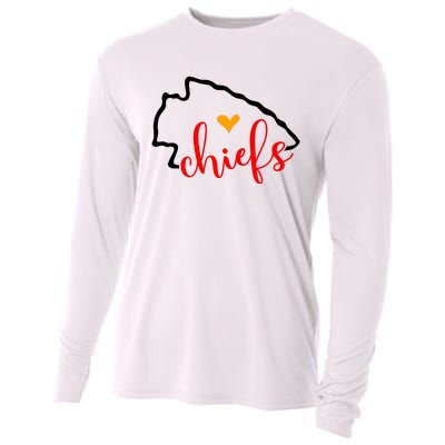 Kansas City Heart Kansas Football Kansas Lover Fan Cooling Performance Long Sleeve Crew