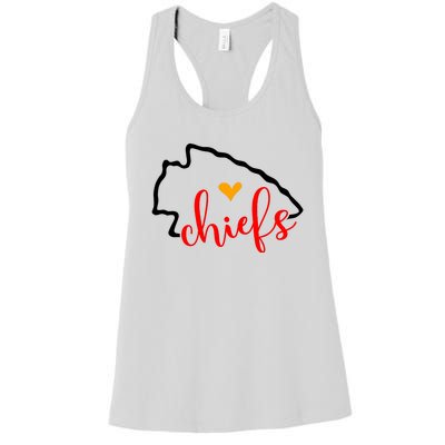 Kansas City Heart Kansas Football Kansas Lover Fan Women's Racerback Tank