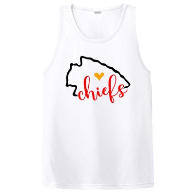 Kansas City Heart Kansas Football Kansas Lover Fan PosiCharge Competitor Tank