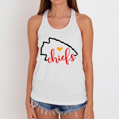 Kansas City Heart Kansas Football Kansas Lover Fan Women's Knotted Racerback Tank