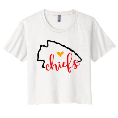 Kansas City Heart Kansas Football Kansas Lover Fan Women's Crop Top Tee