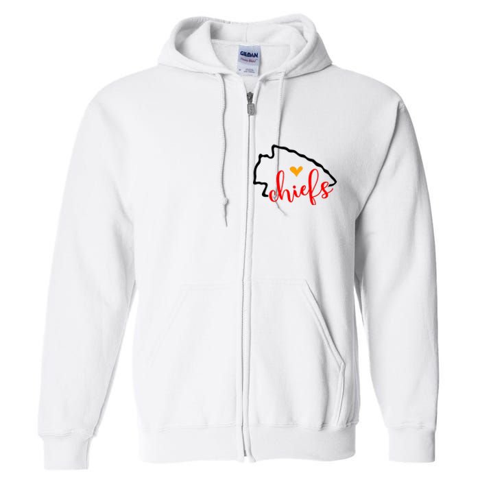 Kansas City Heart Kansas Football Kansas Lover Fan Full Zip Hoodie