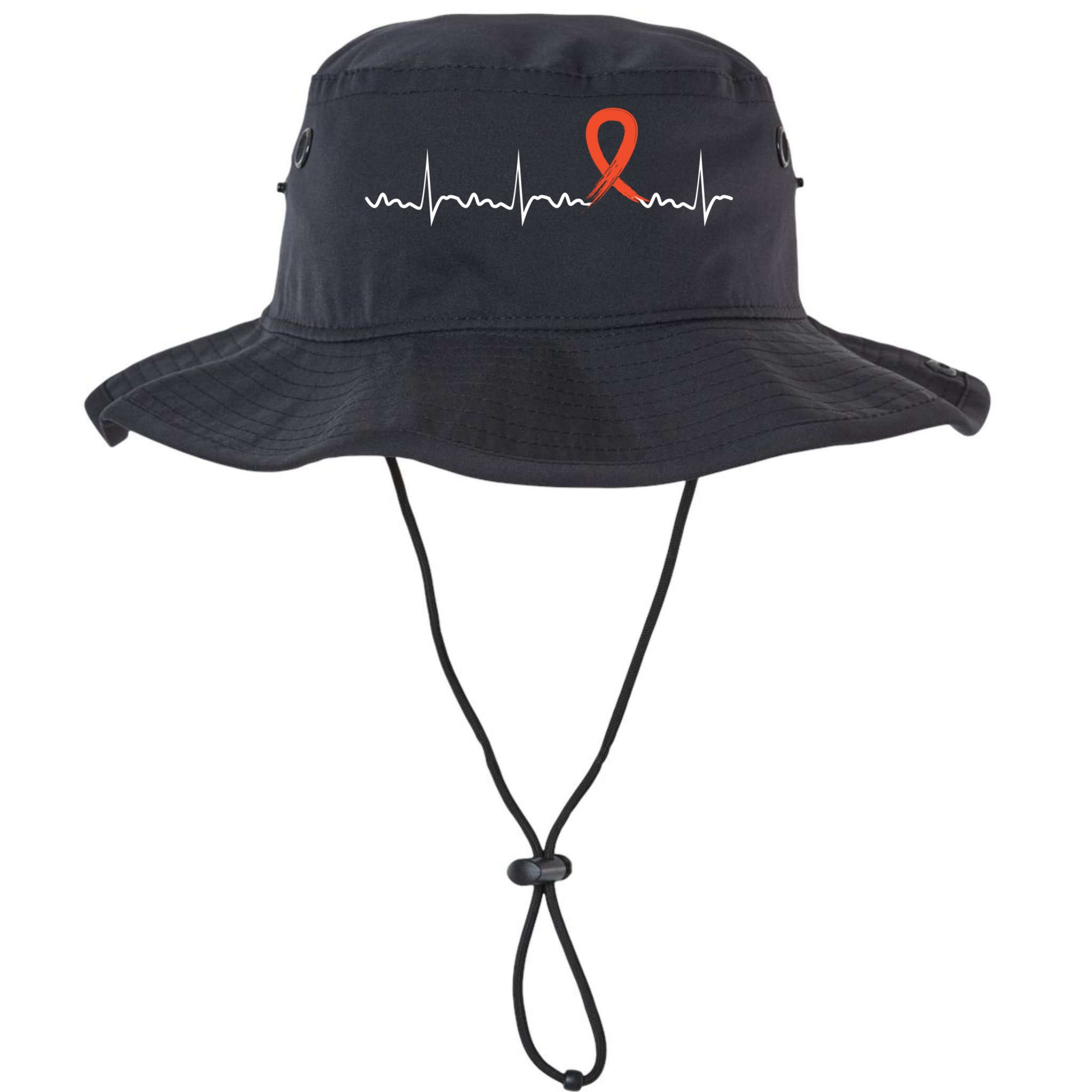 Kidney Cancer Heartbeat Kidney Cancer Awareness Ribbon Gift Bucket Hat