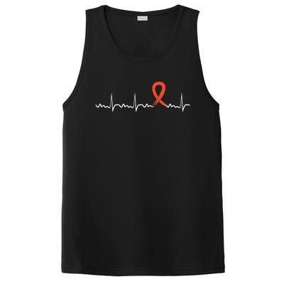 Kidney Cancer Heartbeat Kidney Cancer Awareness Ribbon Gift PosiCharge Competitor Tank