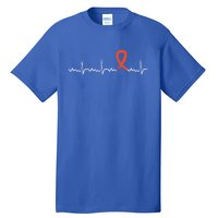 Kidney Cancer Heartbeat Kidney Cancer Awareness Ribbon Gift Tall T-Shirt