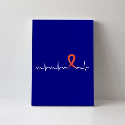 Kidney Cancer Heartbeat Kidney Cancer Awareness Ribbon Gift Canvas