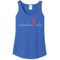 Kidney Cancer Heartbeat Kidney Cancer Awareness Ribbon Gift Ladies Essential Tank