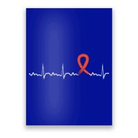 Kidney Cancer Heartbeat Kidney Cancer Awareness Ribbon Gift Poster