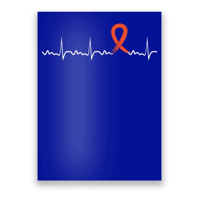 Kidney Cancer Heartbeat Kidney Cancer Awareness Ribbon Gift Poster