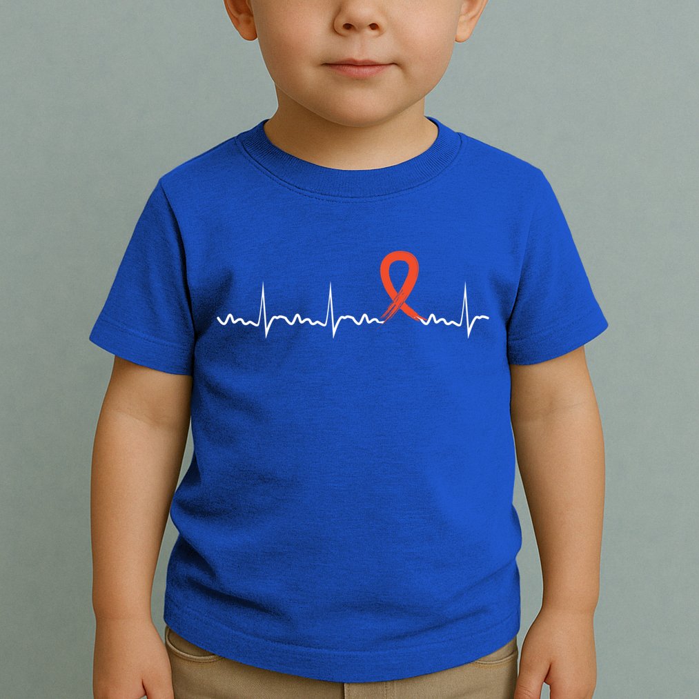 Kidney Cancer Heartbeat Kidney Cancer Awareness Ribbon Gift Toddler T-Shirt