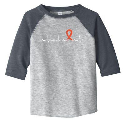 Kidney Cancer Heartbeat Kidney Cancer Awareness Ribbon Gift Toddler Fine Jersey T-Shirt