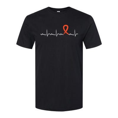 Kidney Cancer Heartbeat Kidney Cancer Awareness Ribbon Gift Softstyle CVC T-Shirt