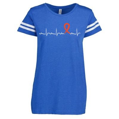 Kidney Cancer Heartbeat Kidney Cancer Awareness Ribbon Gift Enza Ladies Jersey Football T-Shirt