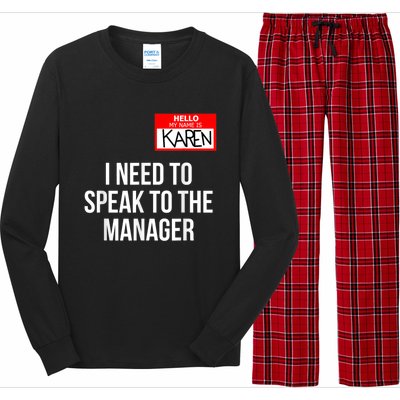 Karen Costume Halloween Can I Speak To The Manager Long Sleeve Pajama Set