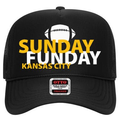 Kansas City Heart Pride Love Gift KC Sunday Funday High Crown Mesh Back Trucker Hat