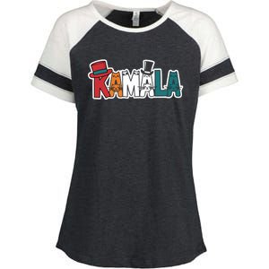 Kamala Cats Hats Fun Personalized Name Gift Enza Ladies Jersey Colorblock Tee