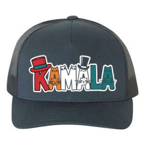 Kamala Cats Hats Fun Personalized Name Gift Yupoong Adult 5-Panel Trucker Hat