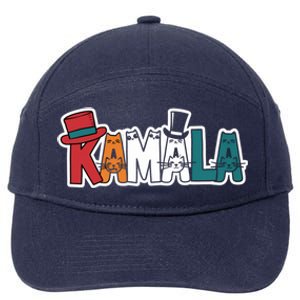 Kamala Cats Hats Fun Personalized Name Gift 7-Panel Snapback Hat