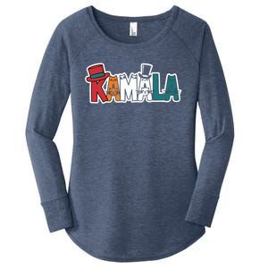 Kamala Cats Hats Fun Personalized Name Gift Women's Perfect Tri Tunic Long Sleeve Shirt