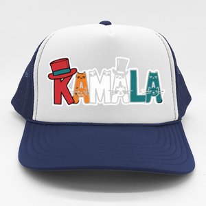 Kamala Cats Hats Fun Personalized Name Gift Trucker Hat