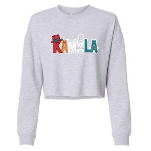 Kamala Cats Hats Fun Personalized Name Gift Cropped Pullover Crew