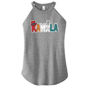 Kamala Cats Hats Fun Personalized Name Gift Women's Perfect Tri Rocker Tank