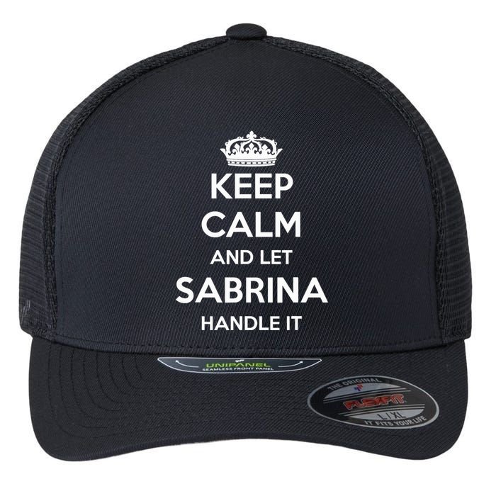 Keep Calm Handle It Personalized First Name Funny Sabrina Flexfit Unipanel Trucker Cap