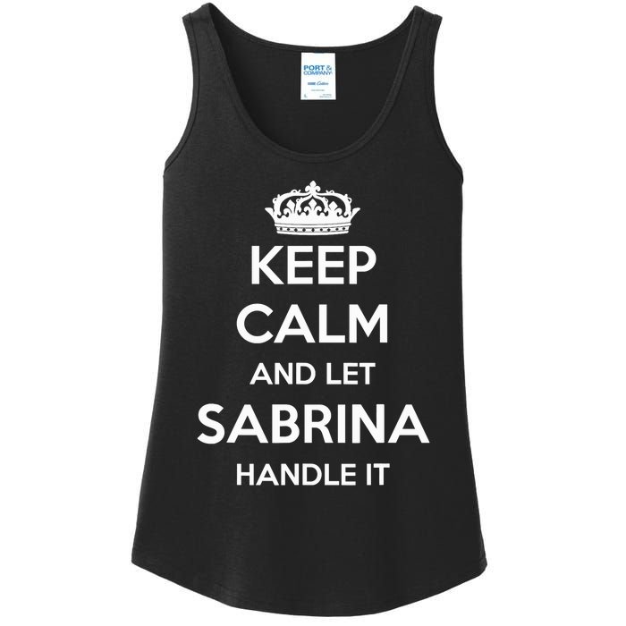 Keep Calm Handle It Personalized First Name Funny Sabrina Ladies Essential Tank