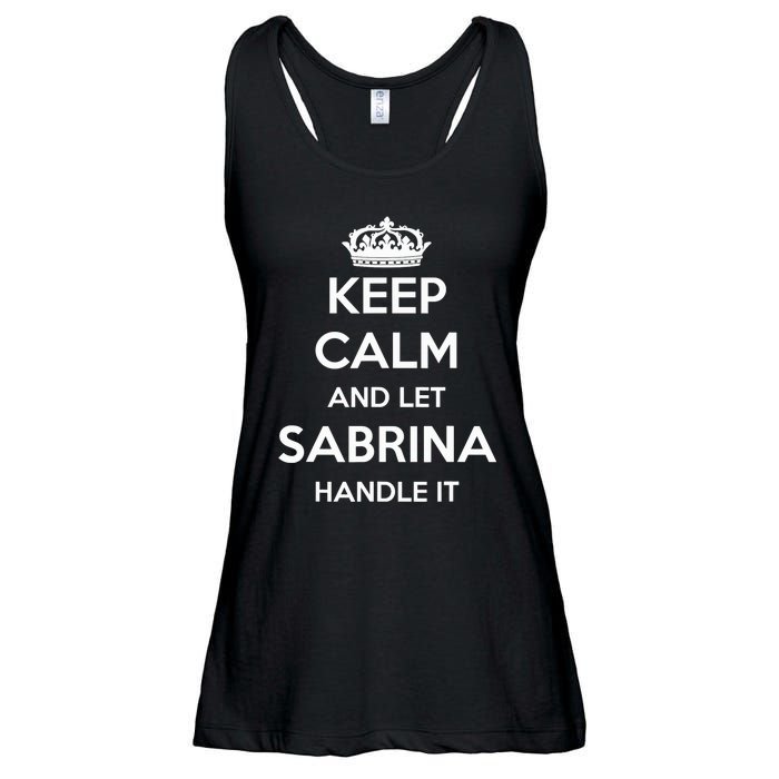 Keep Calm Handle It Personalized First Name Funny Sabrina Ladies Essential Flowy Tank