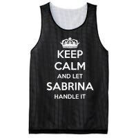 Keep Calm Handle It Personalized First Name Funny Sabrina Mesh Reversible Basketball Jersey Tank