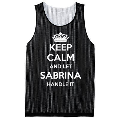 Keep Calm Handle It Personalized First Name Funny Sabrina Mesh Reversible Basketball Jersey Tank