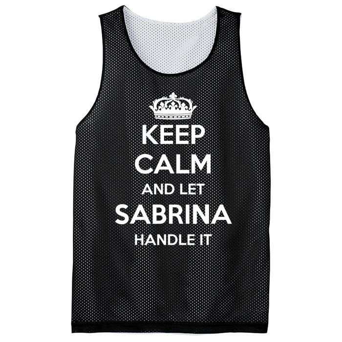 Keep Calm Handle It Personalized First Name Funny Sabrina Mesh Reversible Basketball Jersey Tank