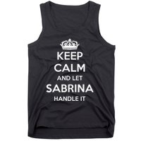 Keep Calm Handle It Personalized First Name Funny Sabrina Tank Top