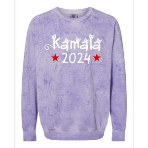 Kamala Cat Harris Walz 2024 Colorblast Crewneck Sweatshirt