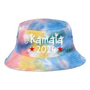 Kamala Cat Harris Walz 2024 Tie Dye Newport Bucket Hat