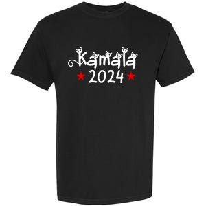 Kamala Cat Harris Walz 2024 Garment-Dyed Heavyweight T-Shirt