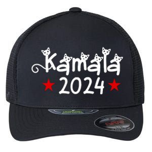 Kamala Cat Harris Walz 2024 Flexfit Unipanel Trucker Cap