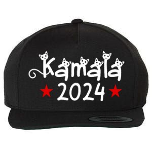 Kamala Cat Harris Walz 2024 Wool Snapback Cap